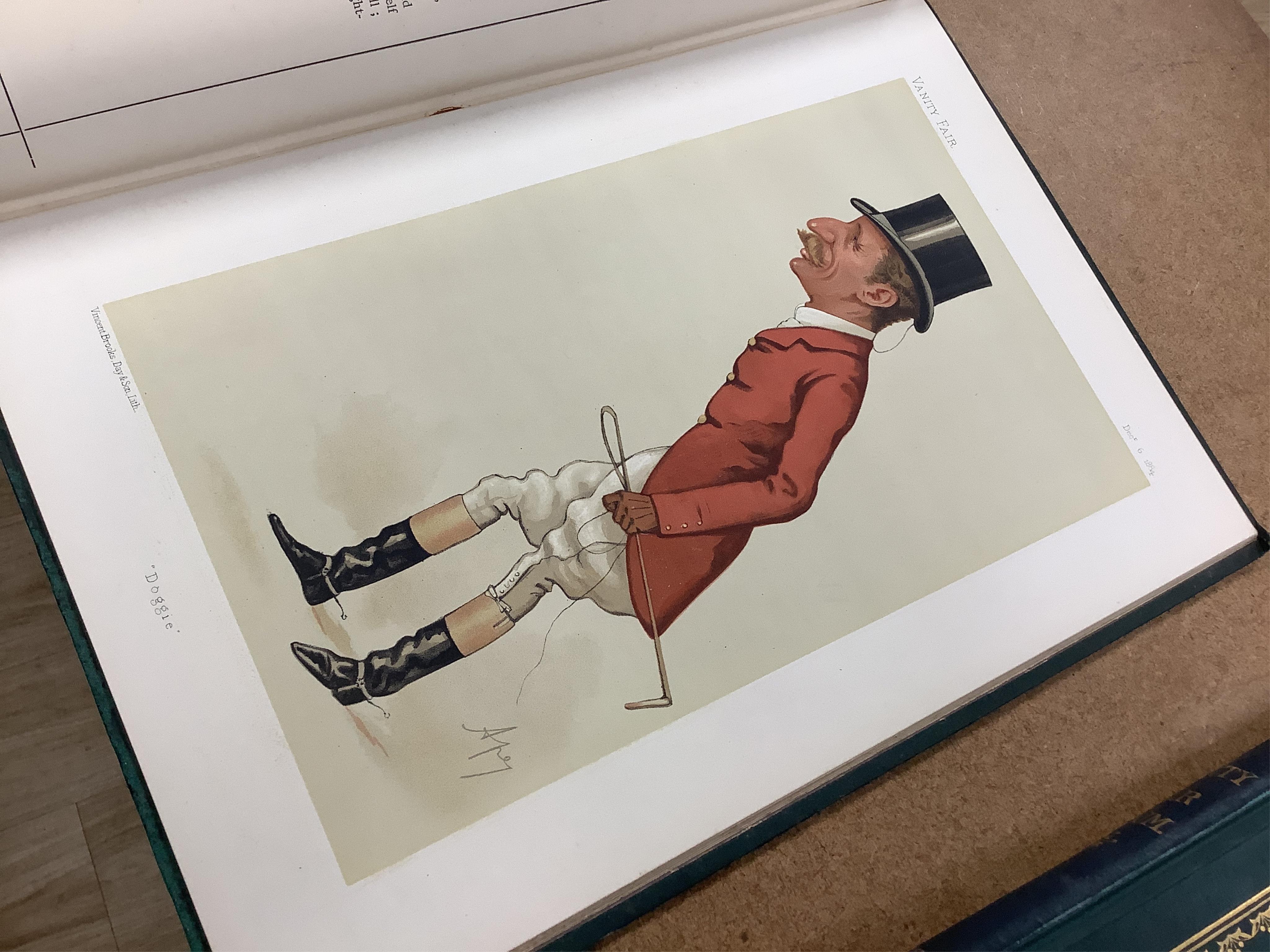 The Vanity Fair Album ... six various vols. (nos.2, 14,15,16,20 and 25). very many coloured lithographed portrait plates; publisher's gilt decorated and lettered cloth, ge., folio. (1869-93)